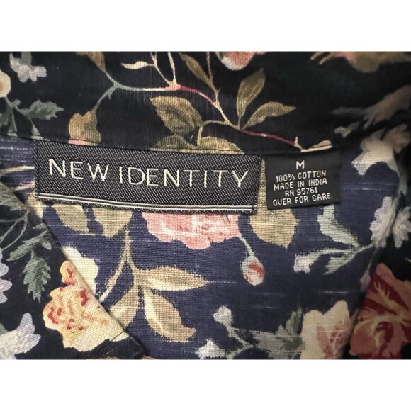 NEW IDENTITY Over shirt Blazer Floral Women’s Size Medium 100% Cotton - Picture 6 of 9